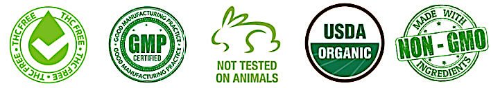 Age Intervention products are THC free, Good Manufacturing Practice, not tested on animals, USDA Organic, and non-GMO certified